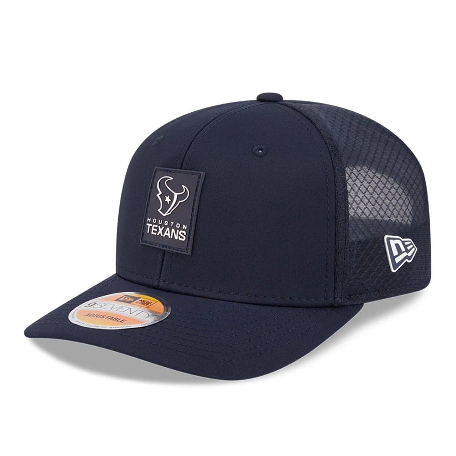 Houston Texans NFL Sideline 2025 Navy 9SEVENTY Trucker Stretch Snap Adjustable Cap - baseball sapka