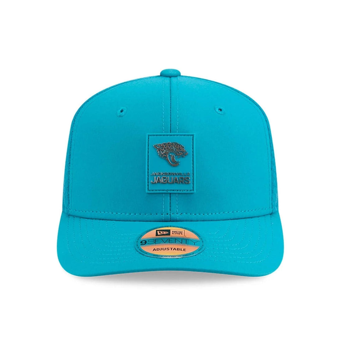 Jacksonville Jaguars NFL Sideline 2025 Turquoise 9SEVENTY Trucker Stretch Snap Adjustable Cap - baseball sapka