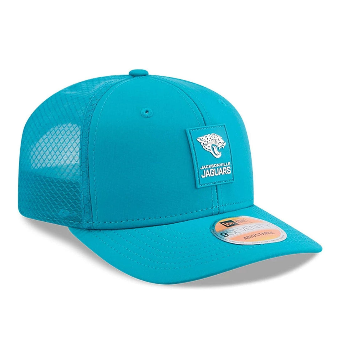Jacksonville Jaguars NFL Sideline 2025 Turquoise 9SEVENTY Trucker Stretch Snap Adjustable Cap - baseball sapka