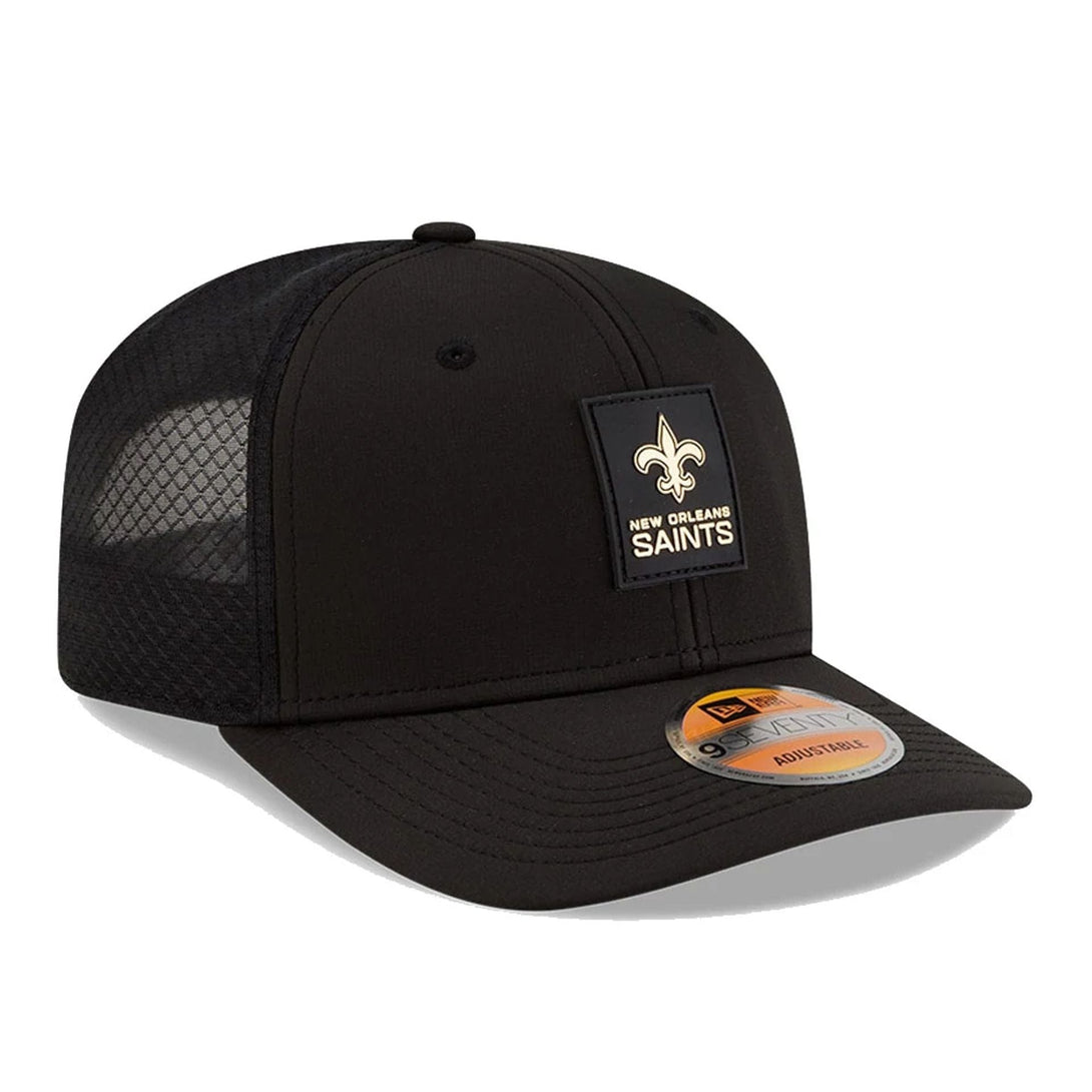 New Orleans Saints NFL Sideline 2025 Black 9SEVENTY Trucker Stretch Snap Adjustable Cap - baseball sapka