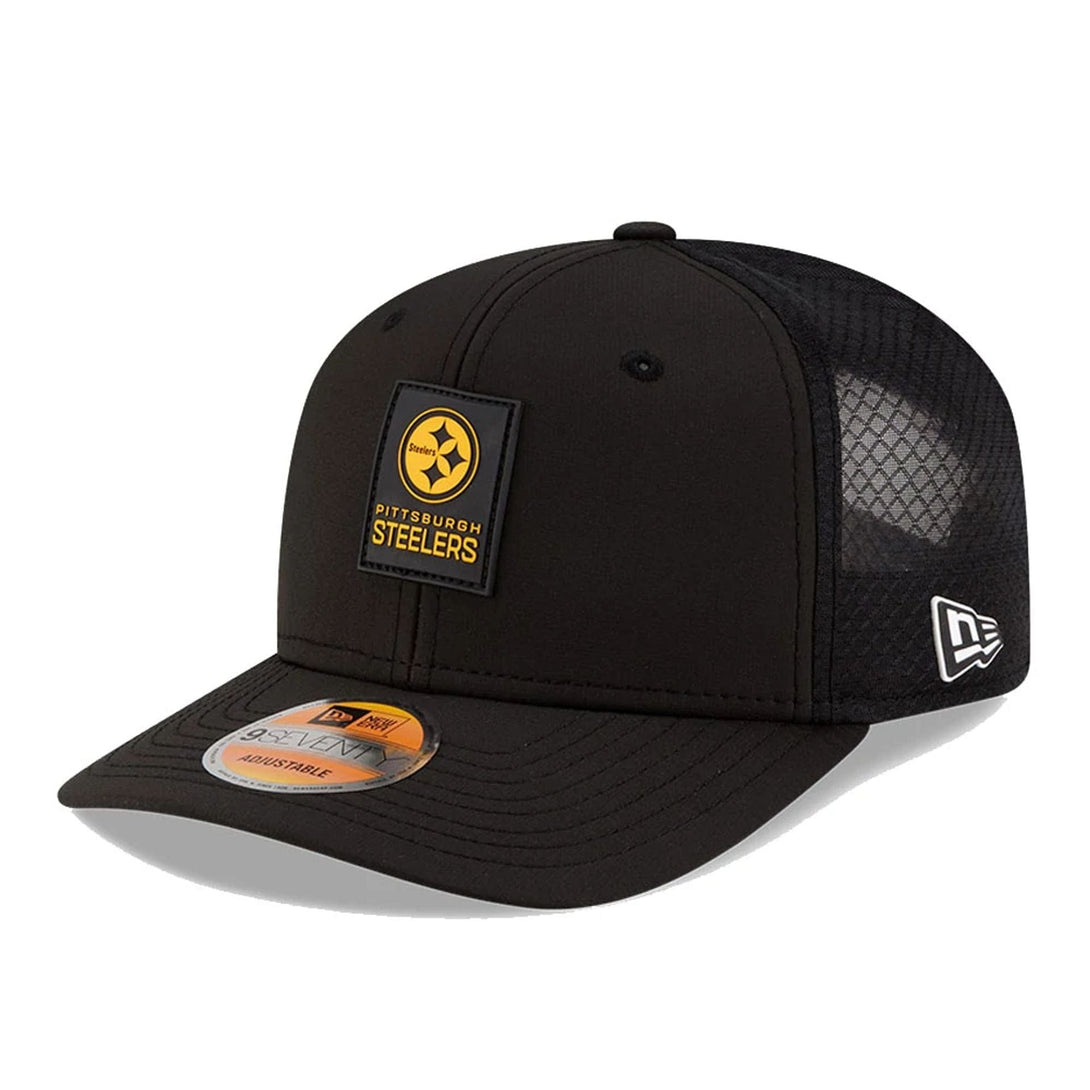 Pittsburgh Steelers NFL Sideline 2025 Black 9SEVENTY Trucker Stretch Snap Adjustable Cap - baseball sapka