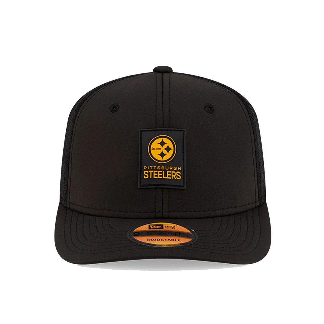 Pittsburgh Steelers NFL Sideline 2025 Black 9SEVENTY Trucker Stretch Snap Adjustable Cap - baseball sapka