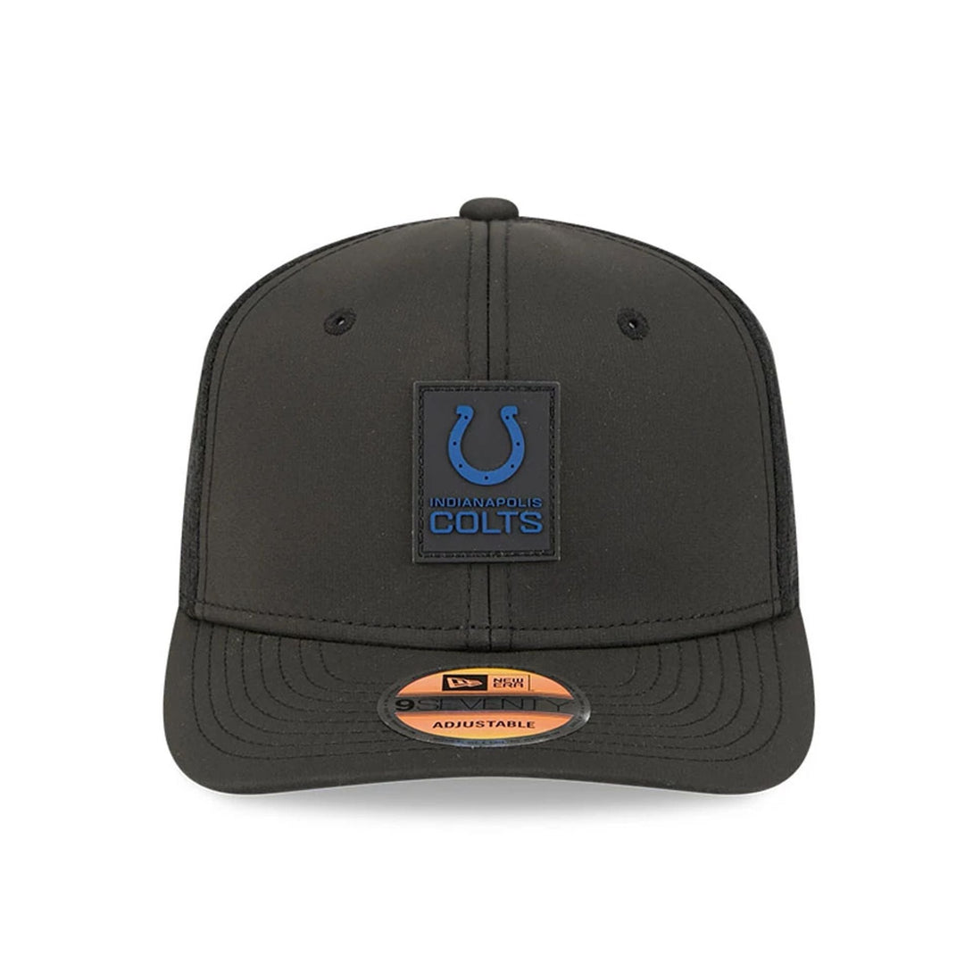 Indianapolis Colts NFL Sideline 2025 Black 9SEVENTY Trucker Stretch Snap Adjustable Cap - baseball sapka