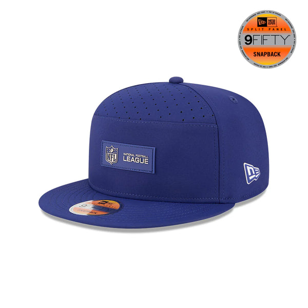 New Era Men's Blue NFL 2025 Sideline Split Panel 9FIFTY Snapback Hat - baseball sapka