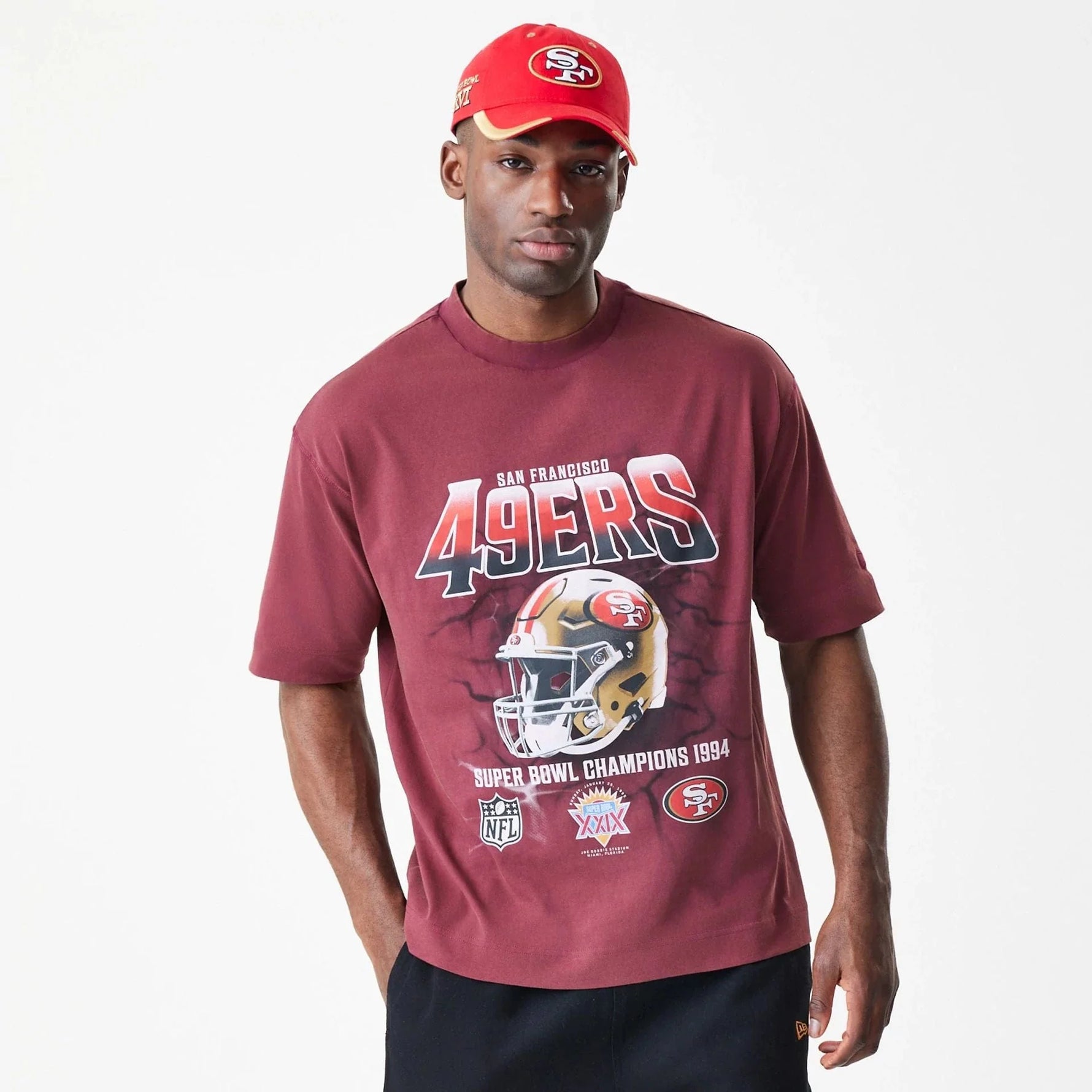 New Era San Francisco 49ers NFL Washed Boxy Dark Red Oversized póló