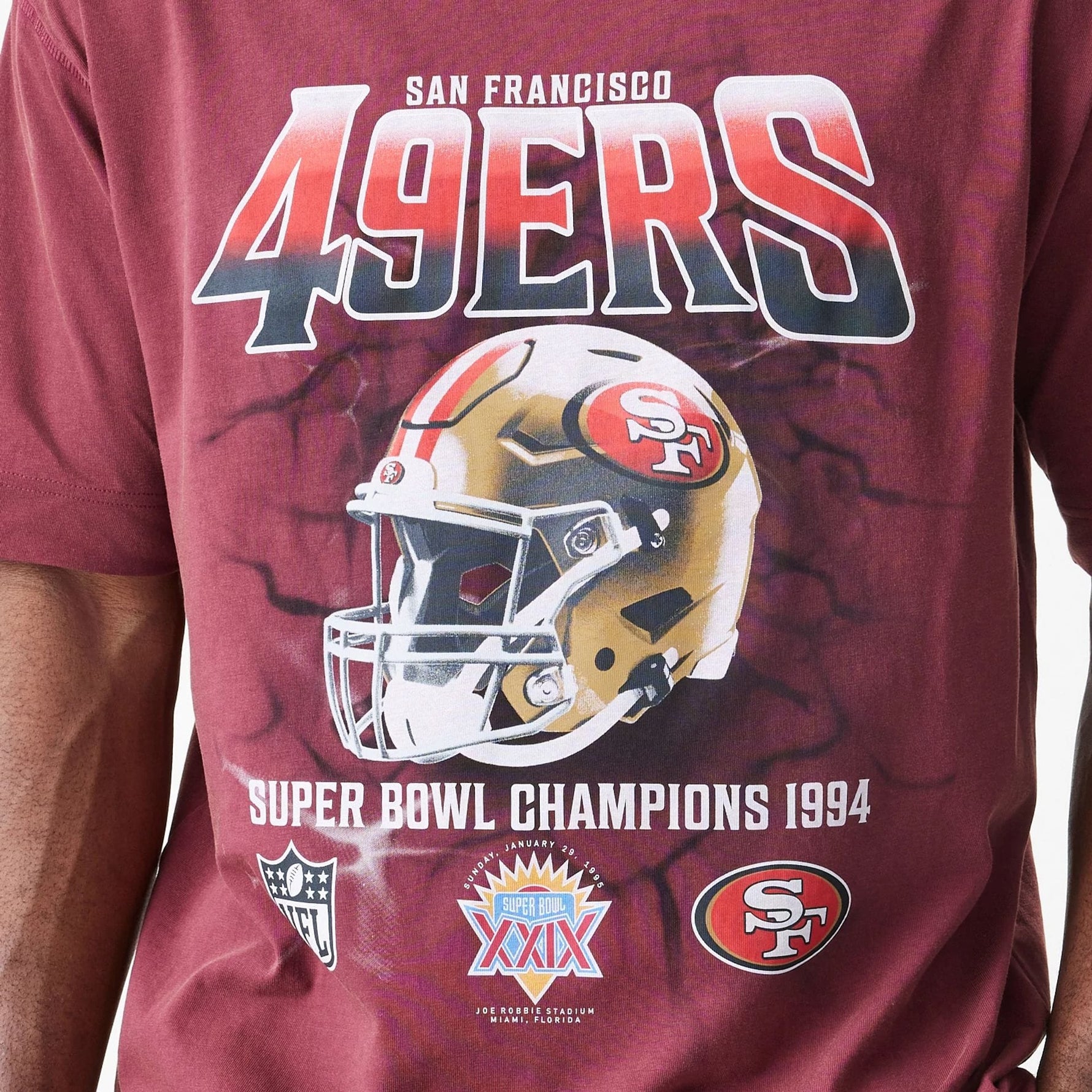 New Era San Francisco 49ers NFL Washed Boxy Dark Red Oversized póló