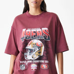 New Era San Francisco 49ers NFL Washed Boxy Dark Red Oversized póló