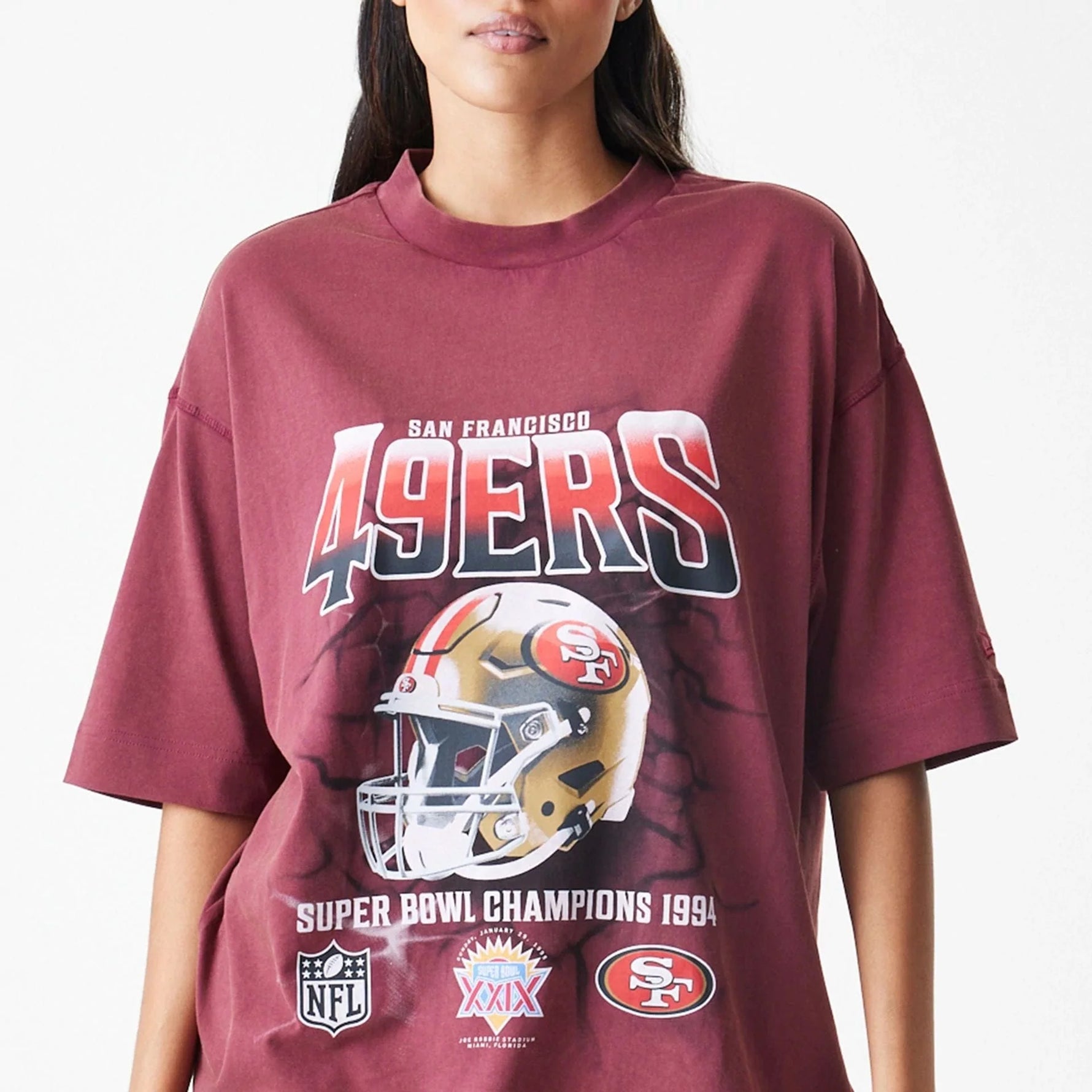 New Era San Francisco 49ers NFL Washed Boxy Dark Red Oversized póló