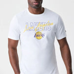 New Era LA Lakers NBA Script White póló