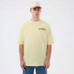 New Era Fun Beach Party Graphic Pastel Yellow Oversized póló