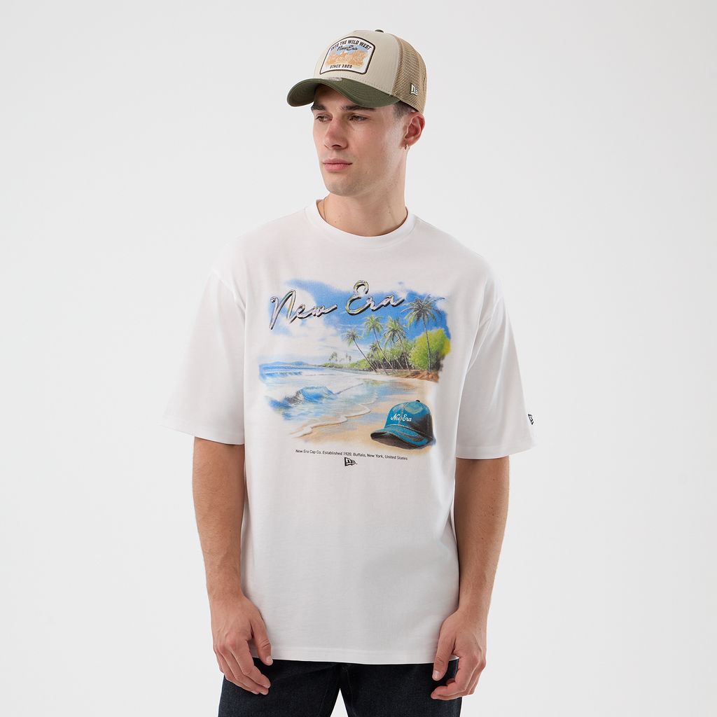 New Era Beach Graphic White Oversized póló