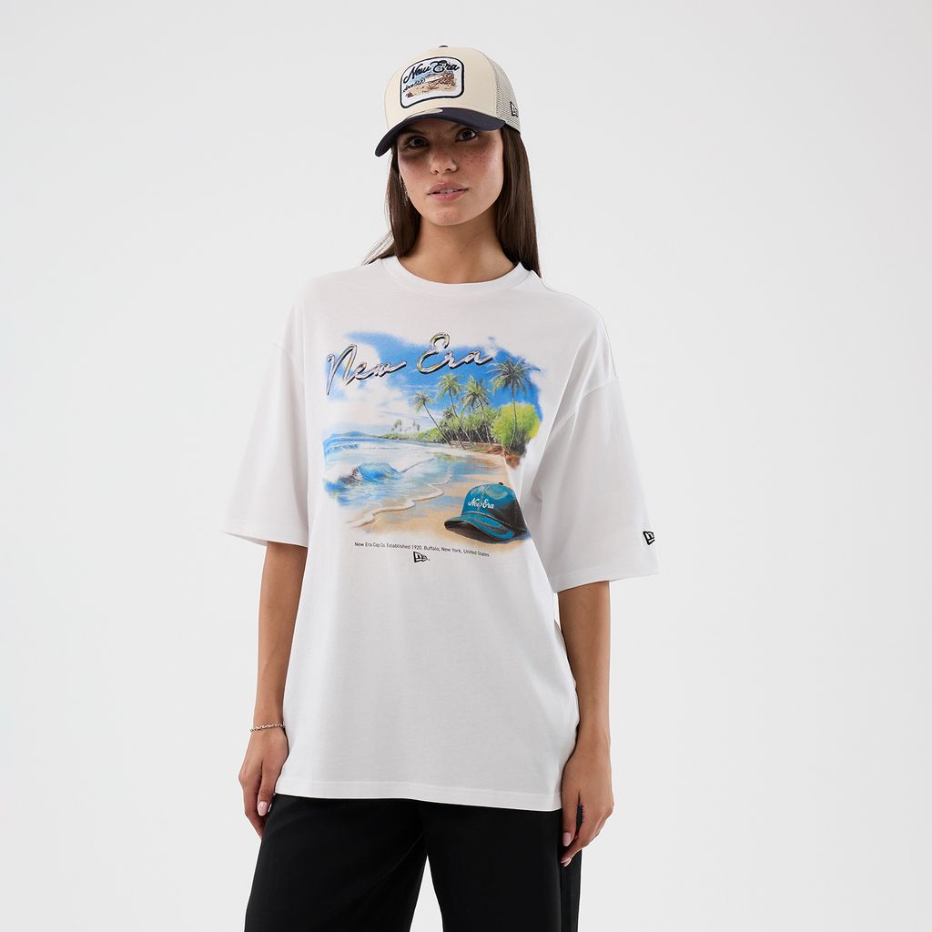 New Era Beach Graphic White Oversized póló