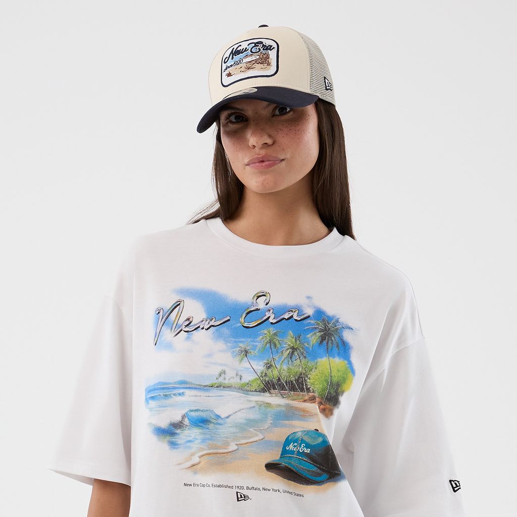 New Era Beach Graphic White Oversized póló