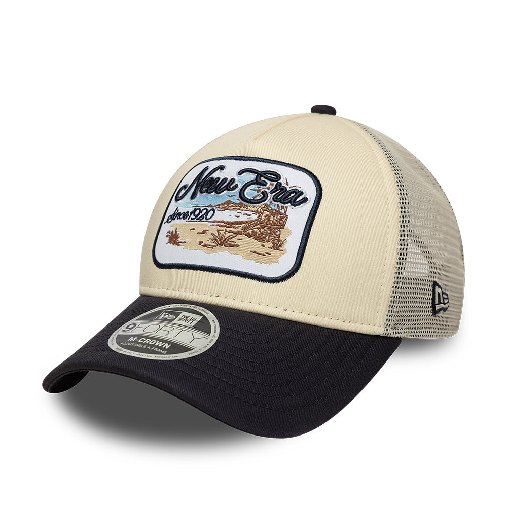 New Era Light Beige 9FORTY M-Crown A-Frame Trucker sapka