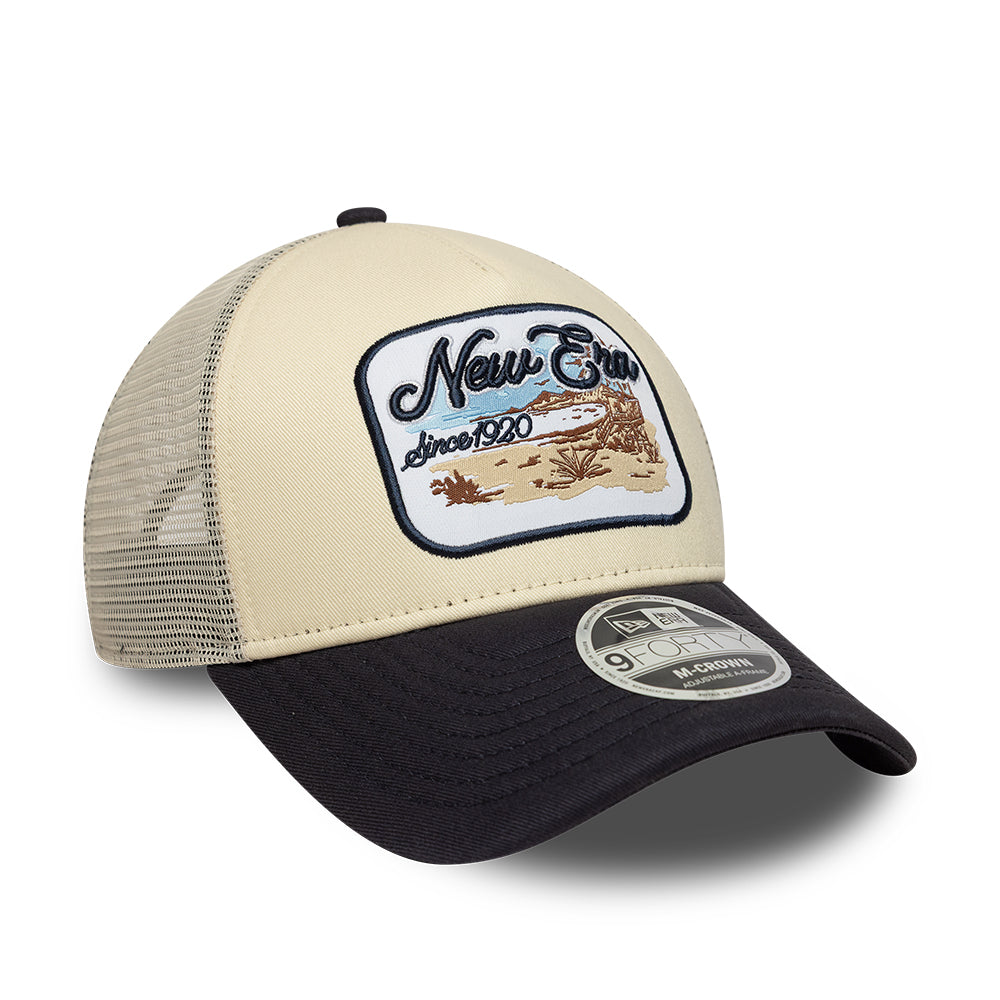 New Era Light Beige 9FORTY M-Crown A-Frame Trucker sapka