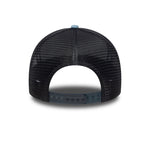 New Era Leather Patch Denim Navy 9FORTY A-Frame Trucker sapka