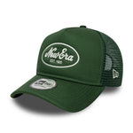 New Era Oval Patch Dark Green 9FORTY A-Frame Trucker sapka