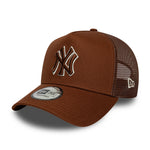 New York Yankees MLB Outline Brown 9FORTY E-Frame Trucker sapka