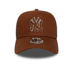 New York Yankees MLB Outline Brown 9FORTY E-Frame Trucker sapka