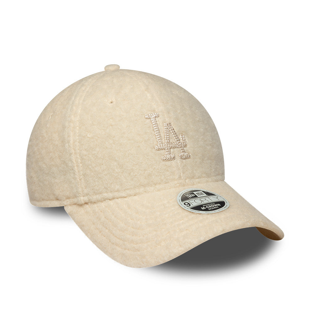 New Era LA Dodgers Womens MLB Winter Borg Cream 9FORTY baseball sapka, női
