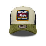 New Era Patch Cord Cream & Green 9FORTY A-Frame Trucker sapka