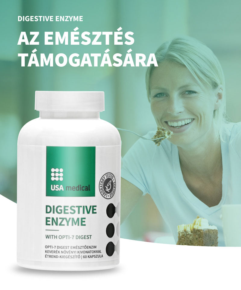 UsaMedical Emésztőenzim keverék növényi kivonatokkal kapszula 60 db