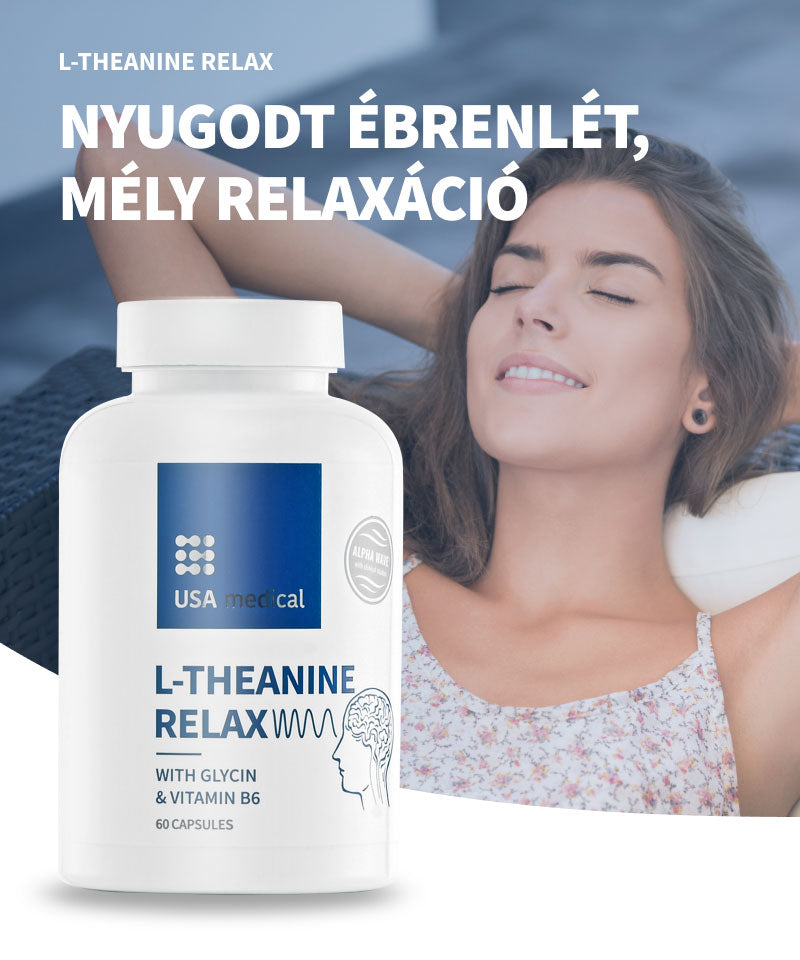 UsaMedical RELAX kapszula AlphaWave® L-theanine-nel és glicinnel 60 db