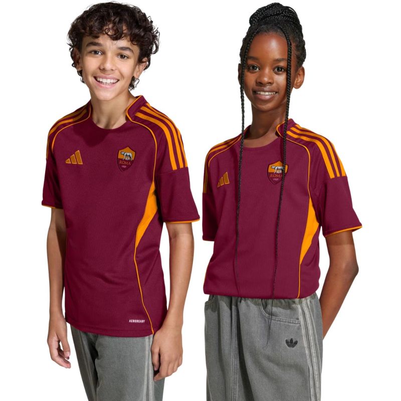 adidas AS Roma 25/26 Home burgundy kids' jersey 128 cm gyerek póló JX2613