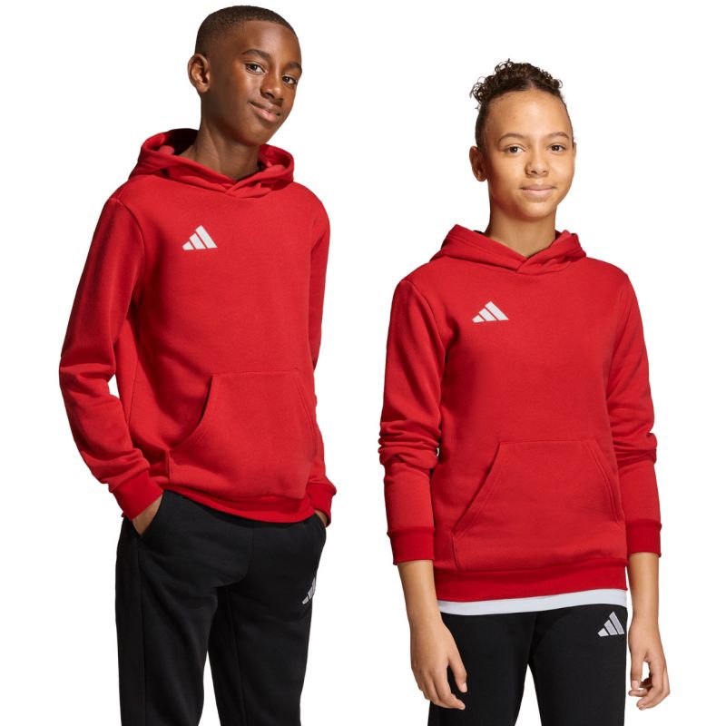 adidas Entrada 26 Hoody red gyerek kapucnis pulóver JZ6568