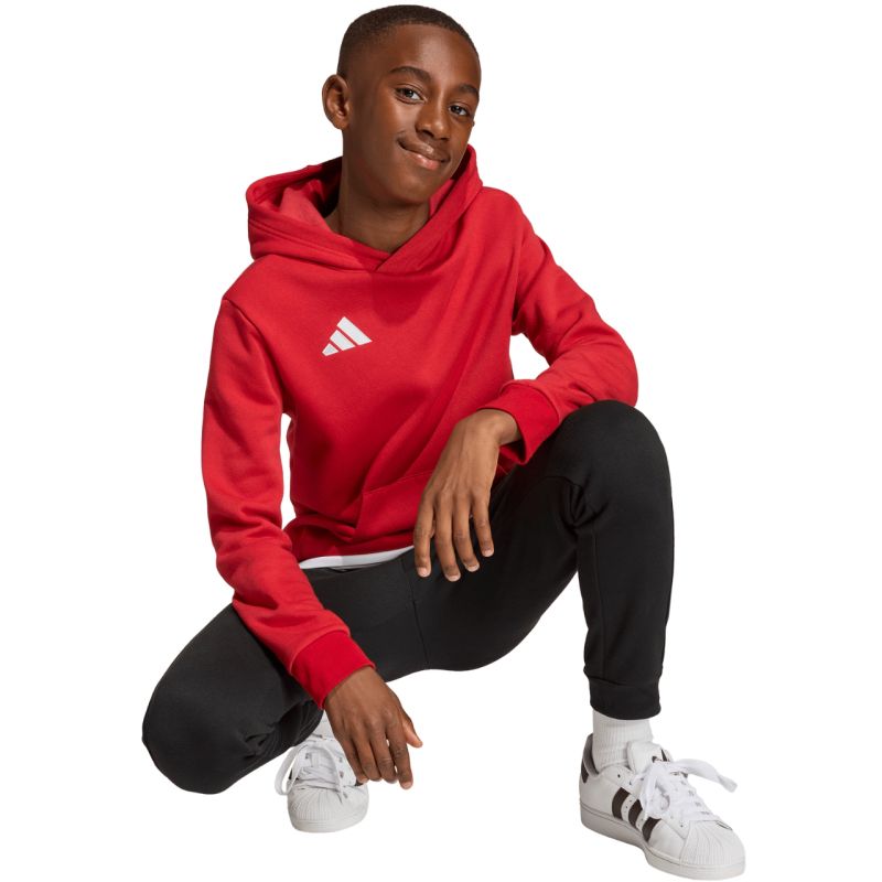 adidas Entrada 26 Hoody red gyerek kapucnis pulóver JZ6568