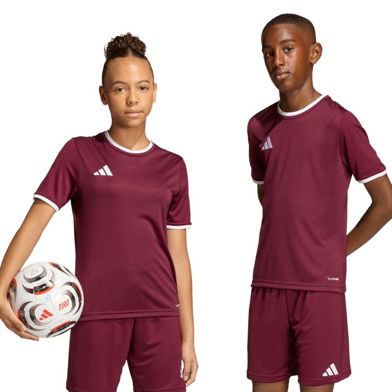 adidas Entrada 26 Jersey kids' T-shirt JZ2530 bordó gyerek póló