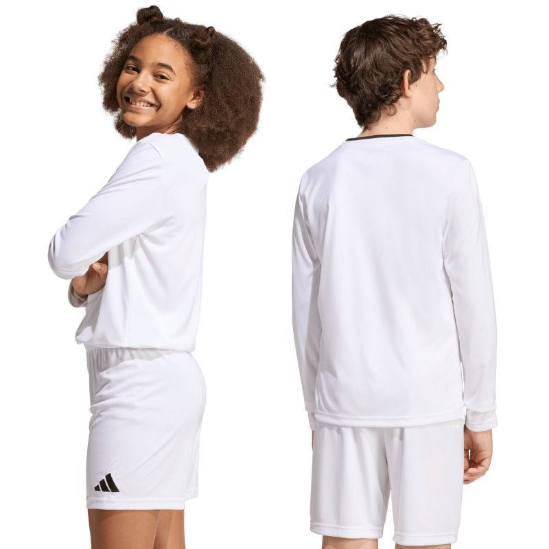Adidas Entrada 26 Long Sleeve Jersey Kids’ Shirt, White, fehér gyerek póló KF5874