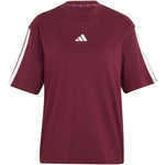 Adidas Essentials 3-Stripes Boyfriend T-Shirt in női póló, bordó
