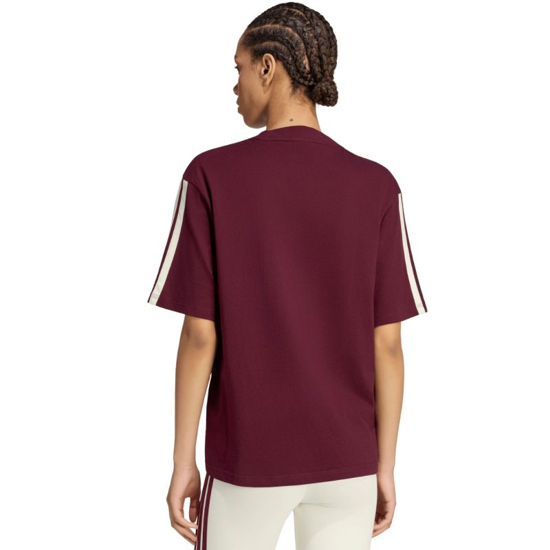 Adidas Essentials 3-Stripes Boyfriend Women’s T-Shirt női póló, bordó