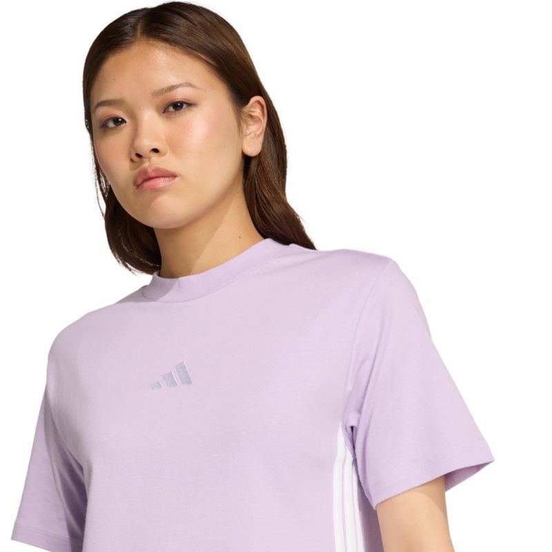 adidas Essentials 3-Stripes Cotton Women's T-Shirt Light Purple női JX7619