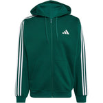 Adidas Essentials 3-Stripes Fleece Full-Zip Hoodie férfi kapucnis pulóver, zöld