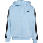 Adidas Essentials 3-Stripes Fleece Full-Zip Hoodie, Sky férfi kapucnis pulóver, kék