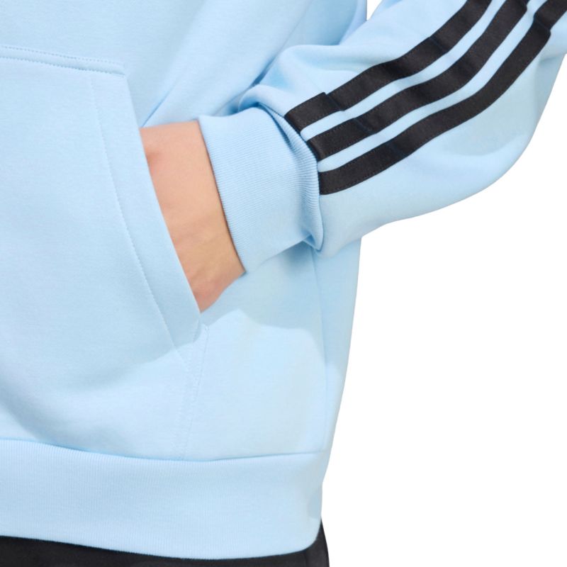 Adidas Essentials 3-Stripes Fleece Full-Zip Hoodie, Sky férfi kapucnis pulóver, kék