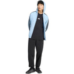 Adidas Essentials 3-Stripes Fleece Full-Zip Hoodie, Sky férfi kapucnis pulóver, kék