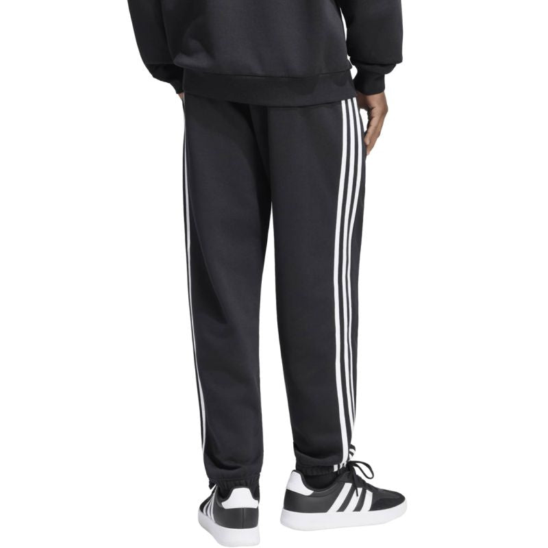 Adidas Essentials 3-Stripes Fleece Tapered Cuffed férfi nadrág, fekete