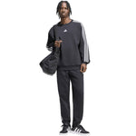 Adidas Essentials 3-Stripes Fleece Tapered Cuffed férfi nadrág, fekete