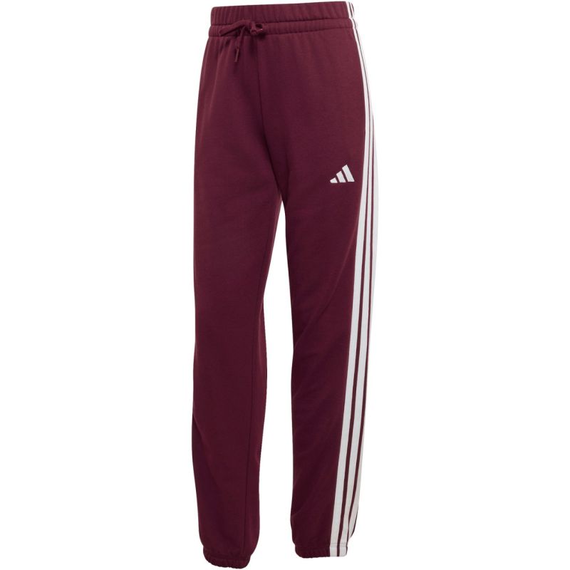 Adidas Essentials 3-Stripes French Terry Cuffed Trousers, női nadrág, bordó