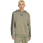 Adidas Essentials 3-Stripes French Terry Hoodie férfi kapucnis pulóver, oliva