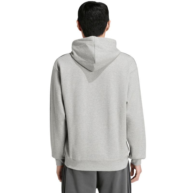 Adidas Essentials 3-Stripes French Terry Hoodie férfi kapucnis pulóver, szürke