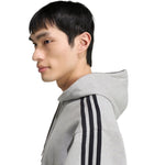 Adidas Essentials 3-Stripes French Terry Hoodie férfi kapucnis pulóver, szürke