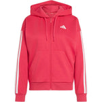 Adidas Essentials 3-Stripes Full-Zip Fleece Hoodie női kapucnis pulóver, rózsaszín