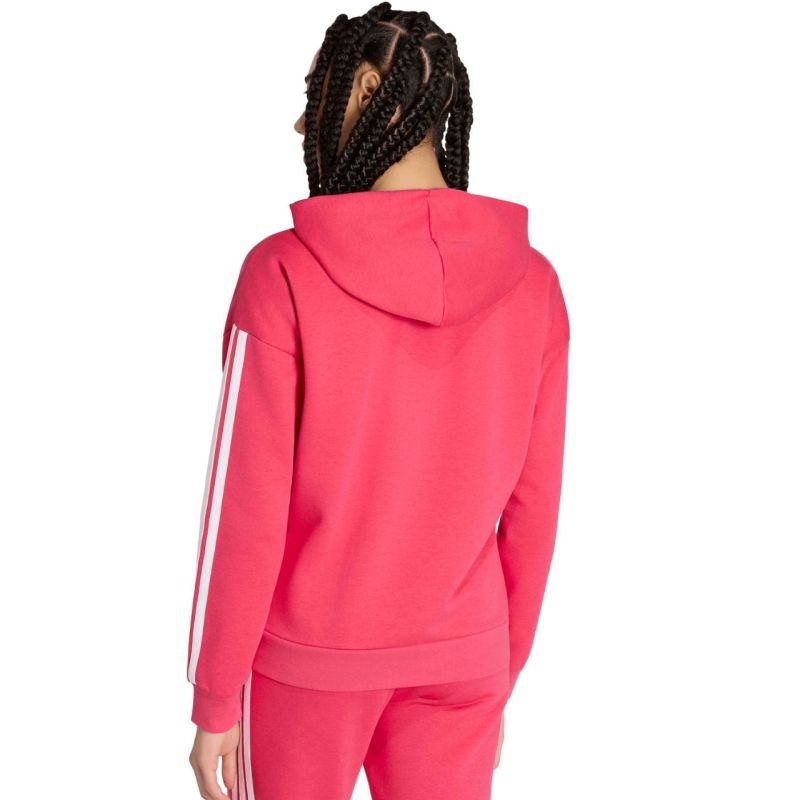 Adidas Essentials 3-Stripes Full-Zip Fleece Hoodie női kapucnis pulóver, rózsaszín
