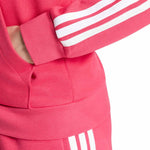 Adidas Essentials 3-Stripes Full-Zip Fleece Hoodie női kapucnis pulóver, rózsaszín