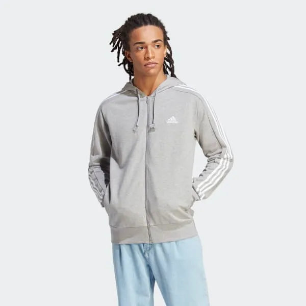 Adidas Essentials French Terry 3-Stripes Full-Zip Hoodie zip pulóver férfi IC9833