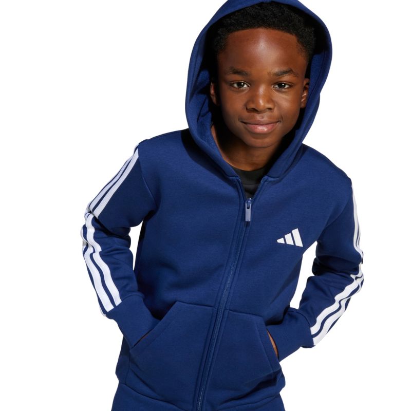 Adidas Essentials Full-Zip Kids' Sweatshirt gyerek pulóver, sötétkék